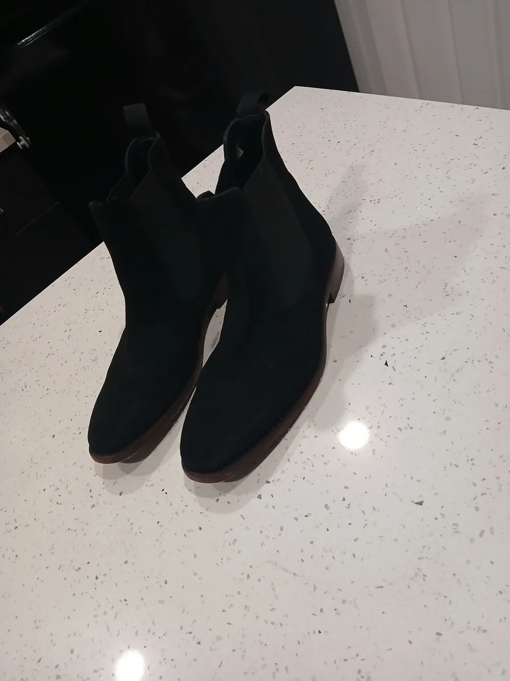 Men's Black Slip-On Boat Chelsea Shoes